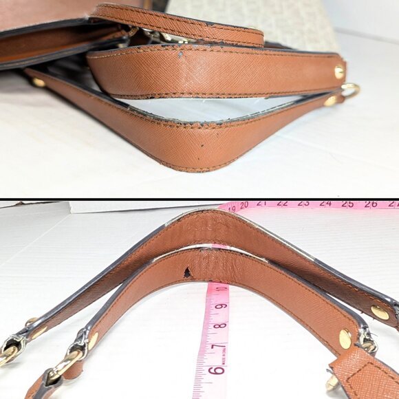 Calvin Klein Signature Sonoma Brown White Colorblock Tote w/Brow Zip Wristlet - Picture 7 of 10